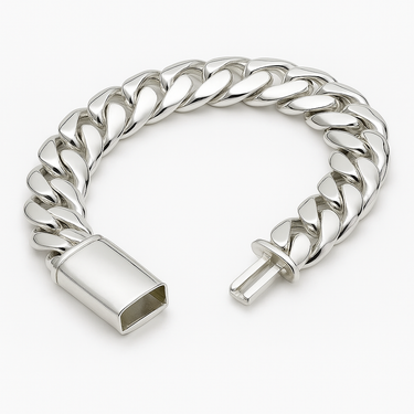 Pulsera Eslabones Cubanos 15mm - Plata 950
